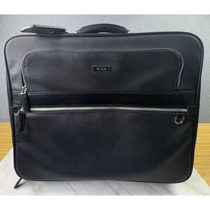 Tumi Alpha 73003D Saffiano Leather Hard Case‎ Rolling Briefcase Carry On Black